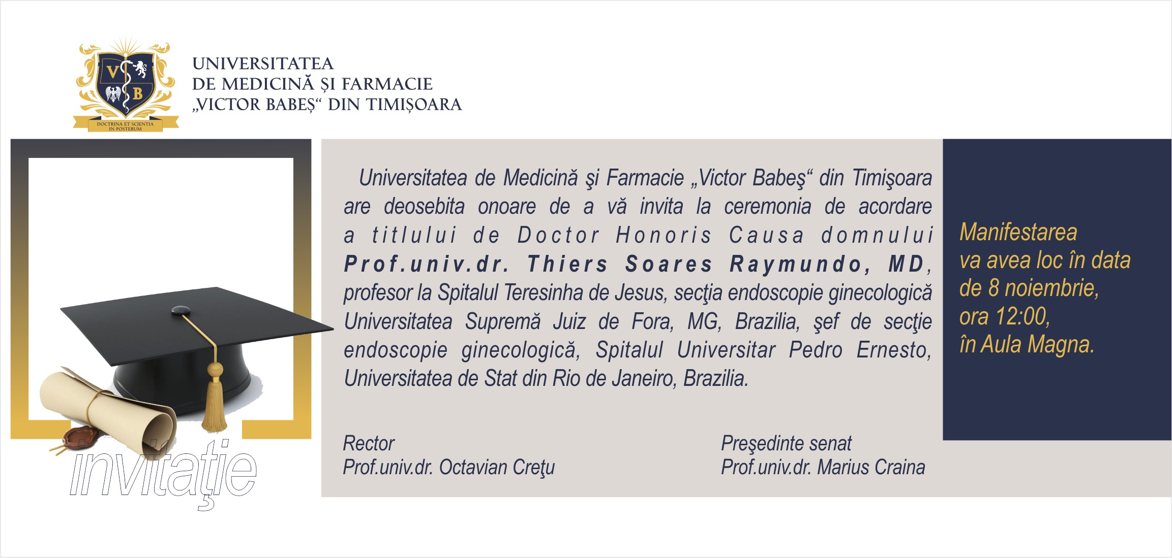 DOCTOR HONORIS CAUSA Prof. univ. dr. Thiers Soares Raymundo