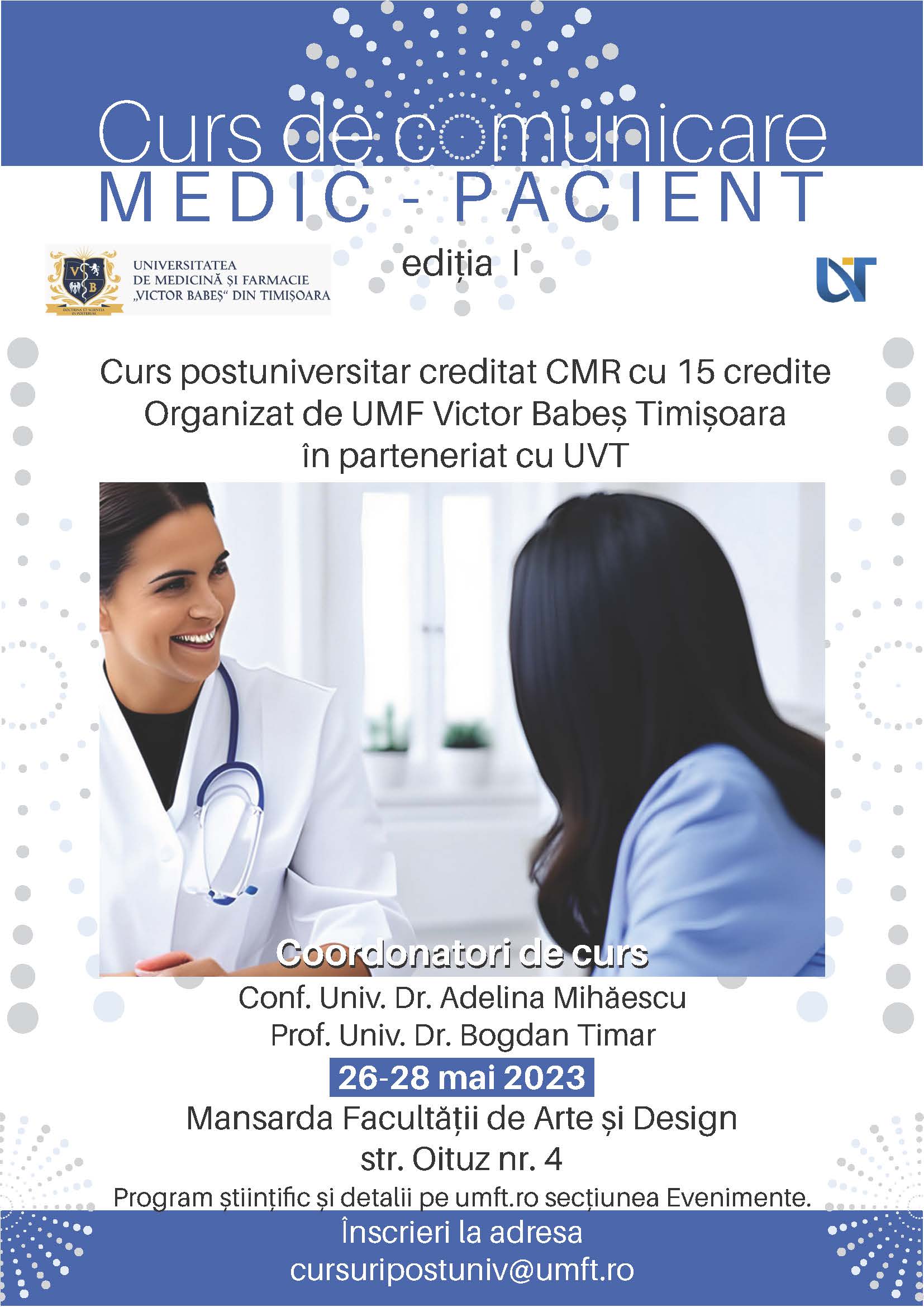 afis postuniversitar_Curs postuniversitar comunicare medic-pacient_2023