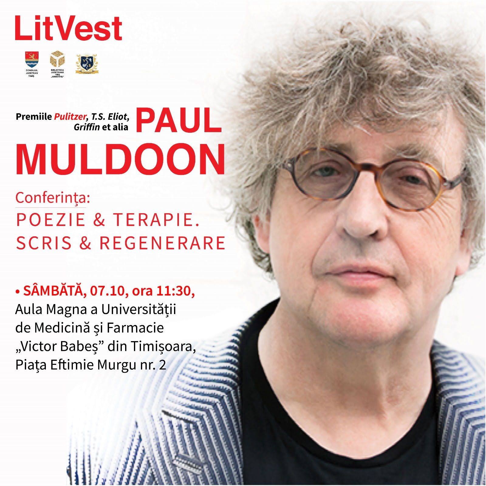 POEZIE si TERAPIE. SCRIS si REGENERARE. Scriitorul PAUL MULDOON_2023