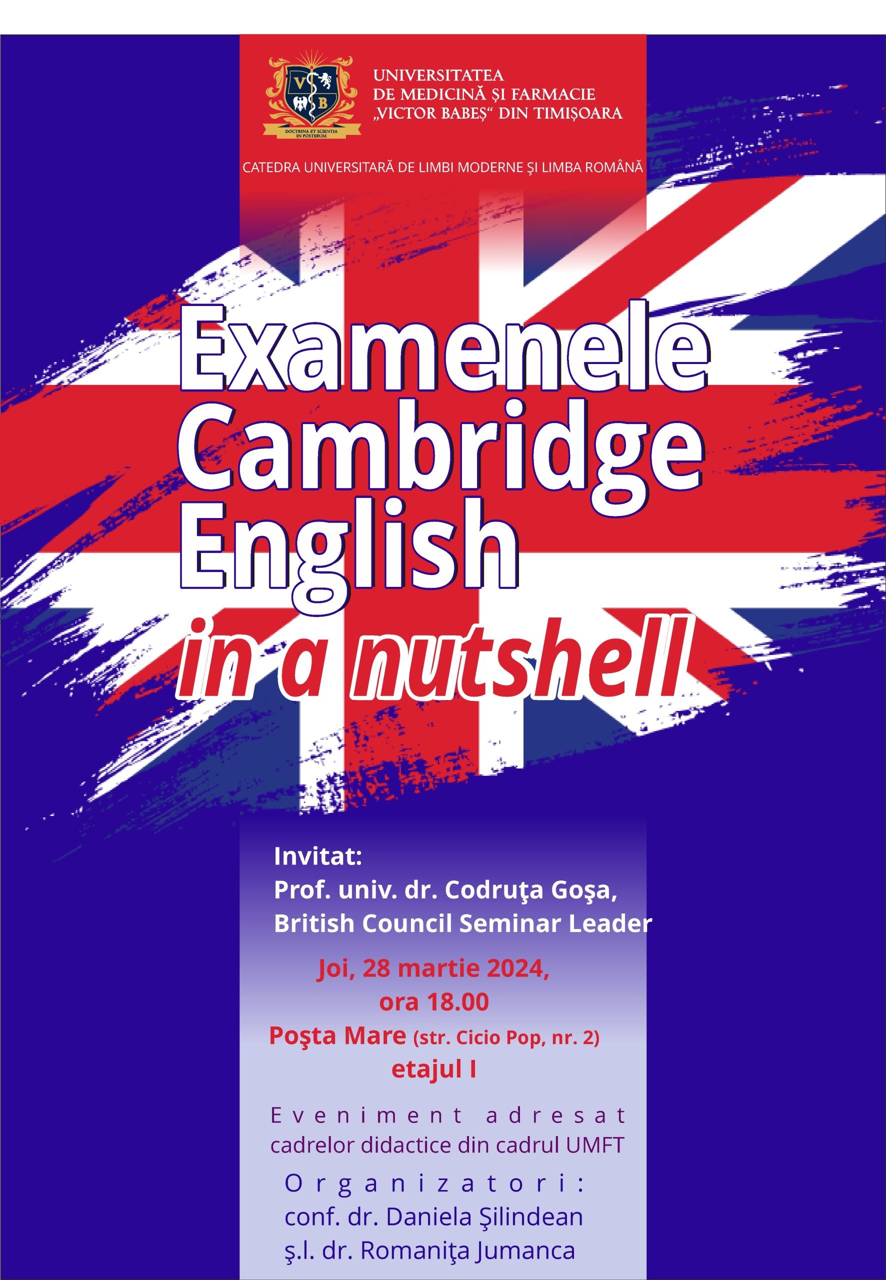 afis Cambridge Exam Training for the Teaching Staff_martie-aprilie 2024