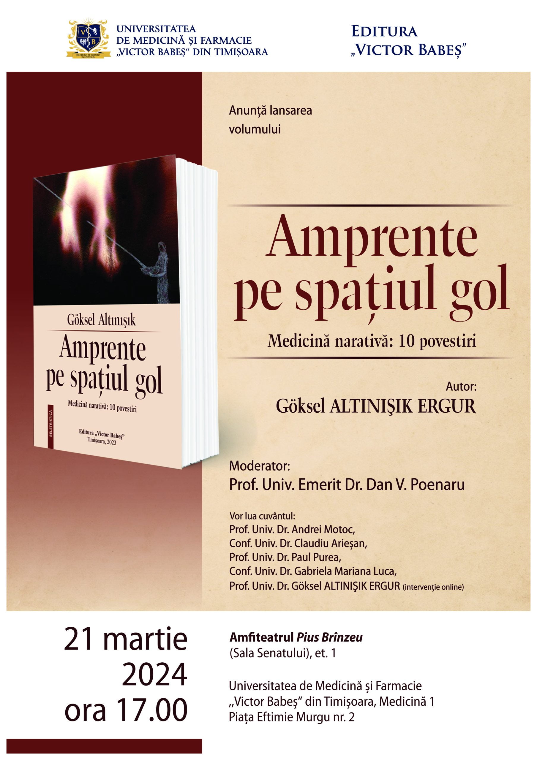 afis Goksel_lansare carte_martie_2024