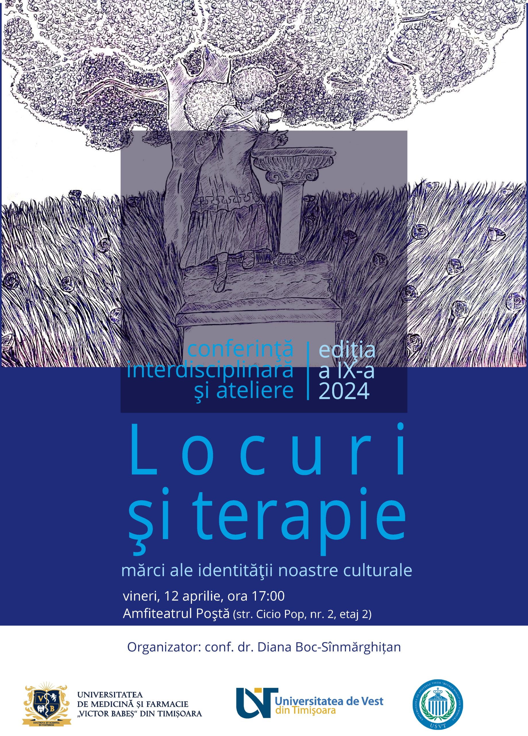 afis LOCURI SI TERAPIE – MARCI ALE IDENTITATII NOASTRE CULTURALE – 12.04.2024