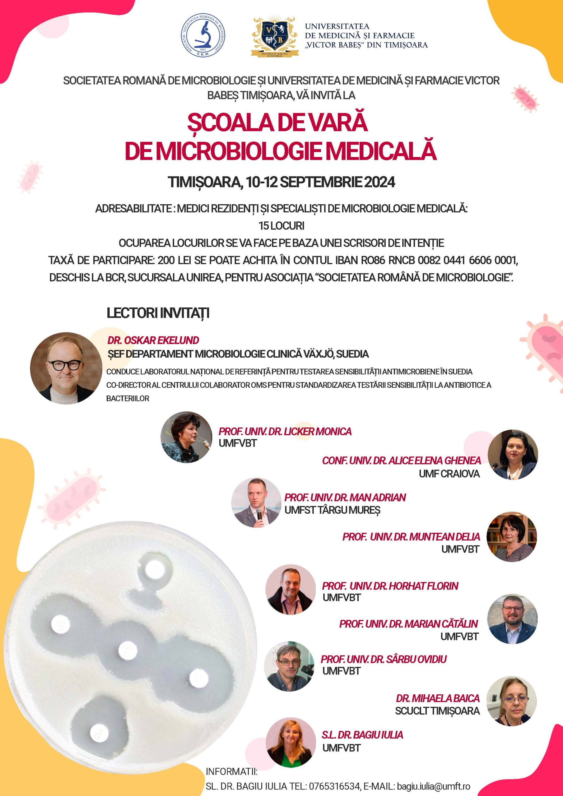 Afis SCOALA DE VARA_Microbiologie Medicală_10-12.09.2024